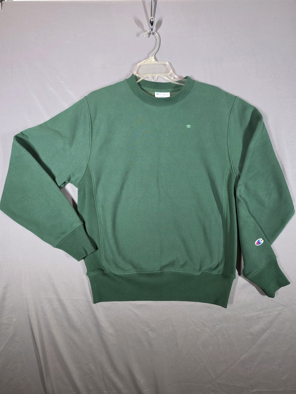 Champion Green Crewneck Sweatshirt with Small Logo